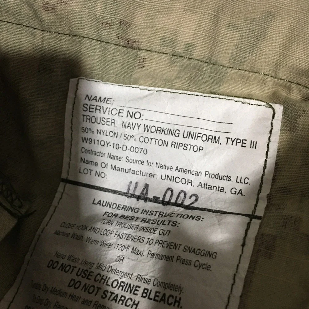 US Navy Working Uniform Type III Trousers Medium Regular Green Digital Camo